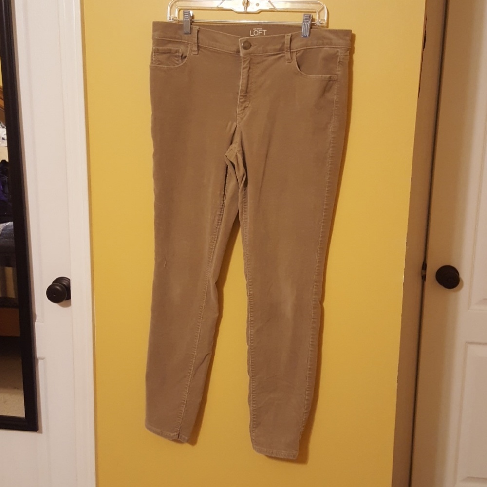 Ann Taylor LOFT khaki skinny corduroy pants